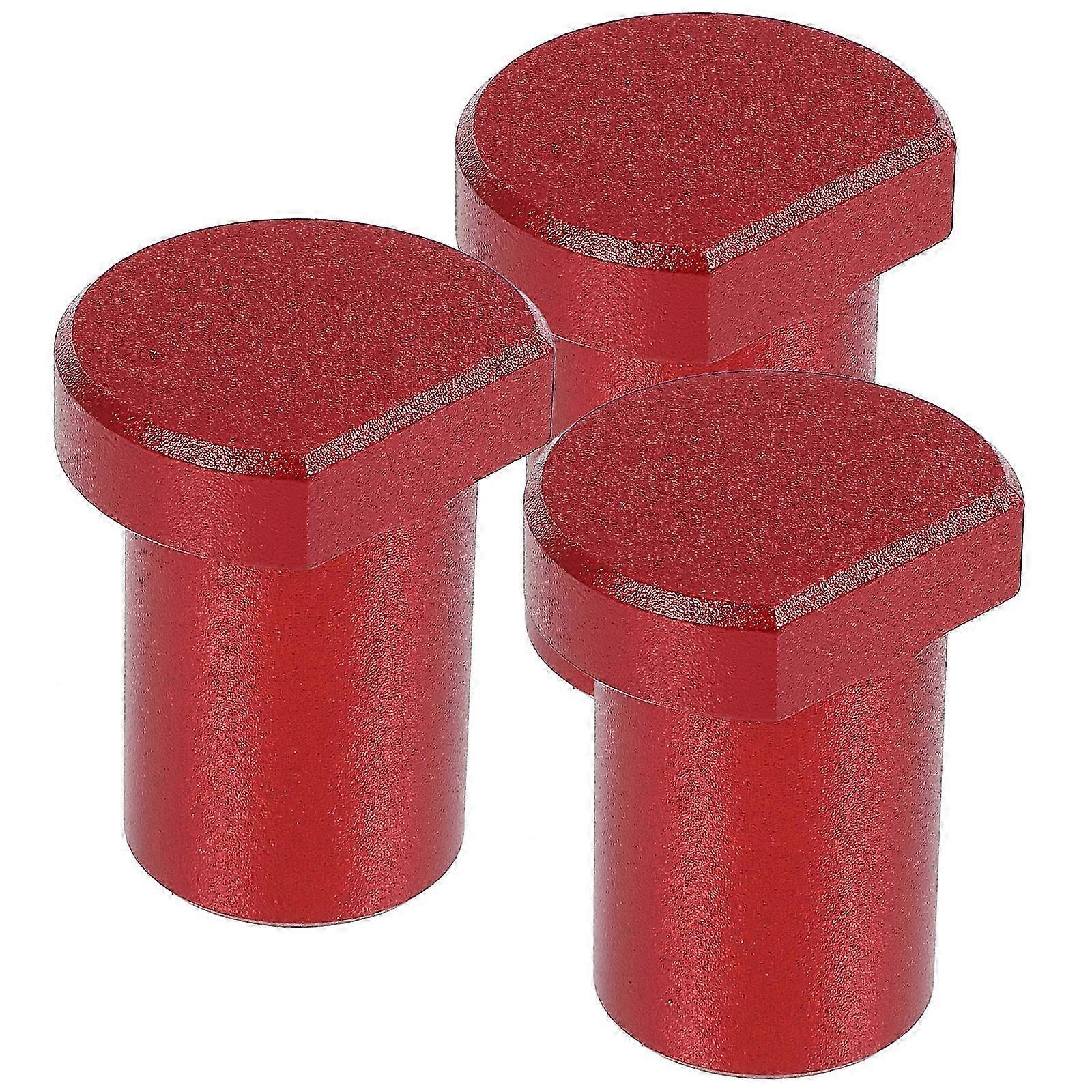 3pcs 19mm Aluminum Bench Dog Workbench Stopper - Red