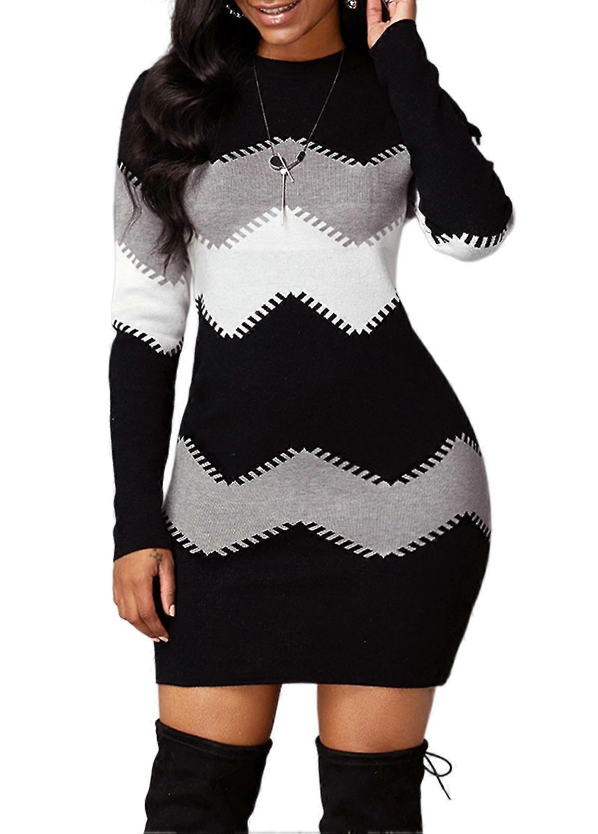 Ladies Zigzag Knit Dress Suitable for Various Occasions and Stylish Outfits