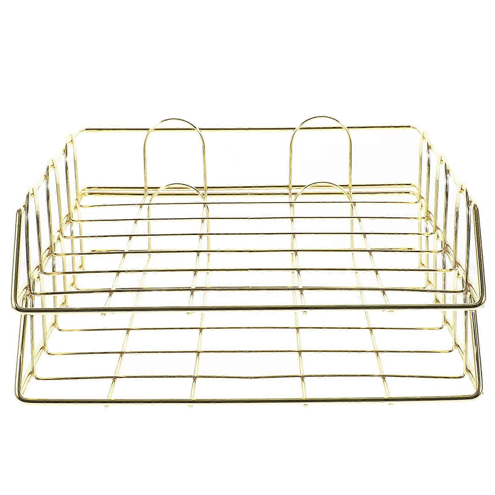 Magazine File Organizer Metal File Holder Aesthetic Design Workplace Document Storage Golden 11.8 9.6 2.2in 2Pcs