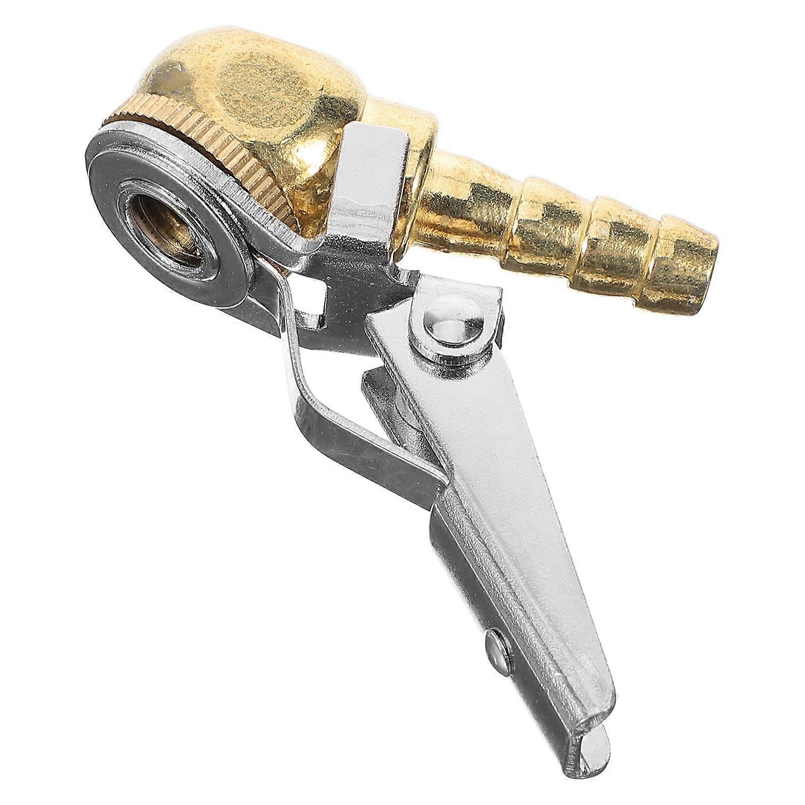 Tire Inflator Chuck With Clip For Tire Inflation 7.50x2.00x2.00cm Copper Quick Connect 1Set