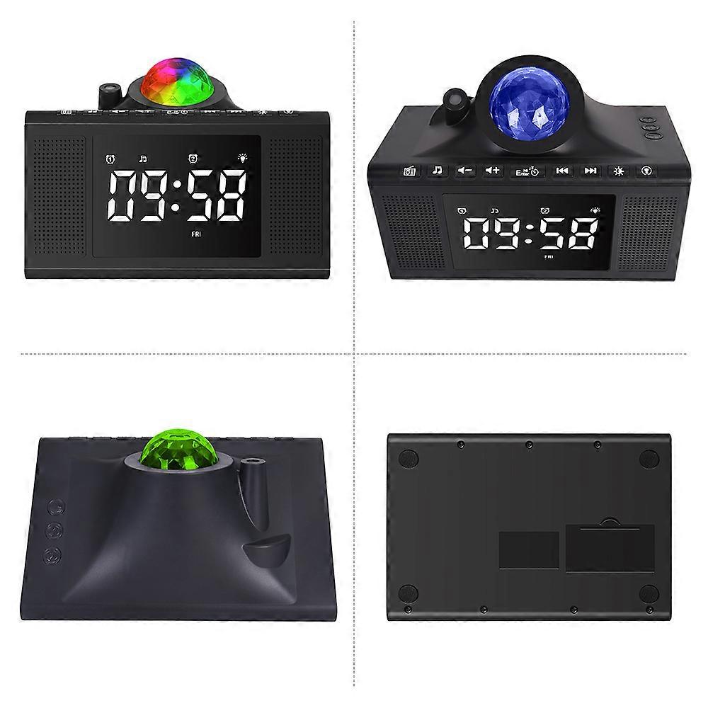 Multifunctional Star Projector Clock BT Speaker 19x12.7x11.1cm Black