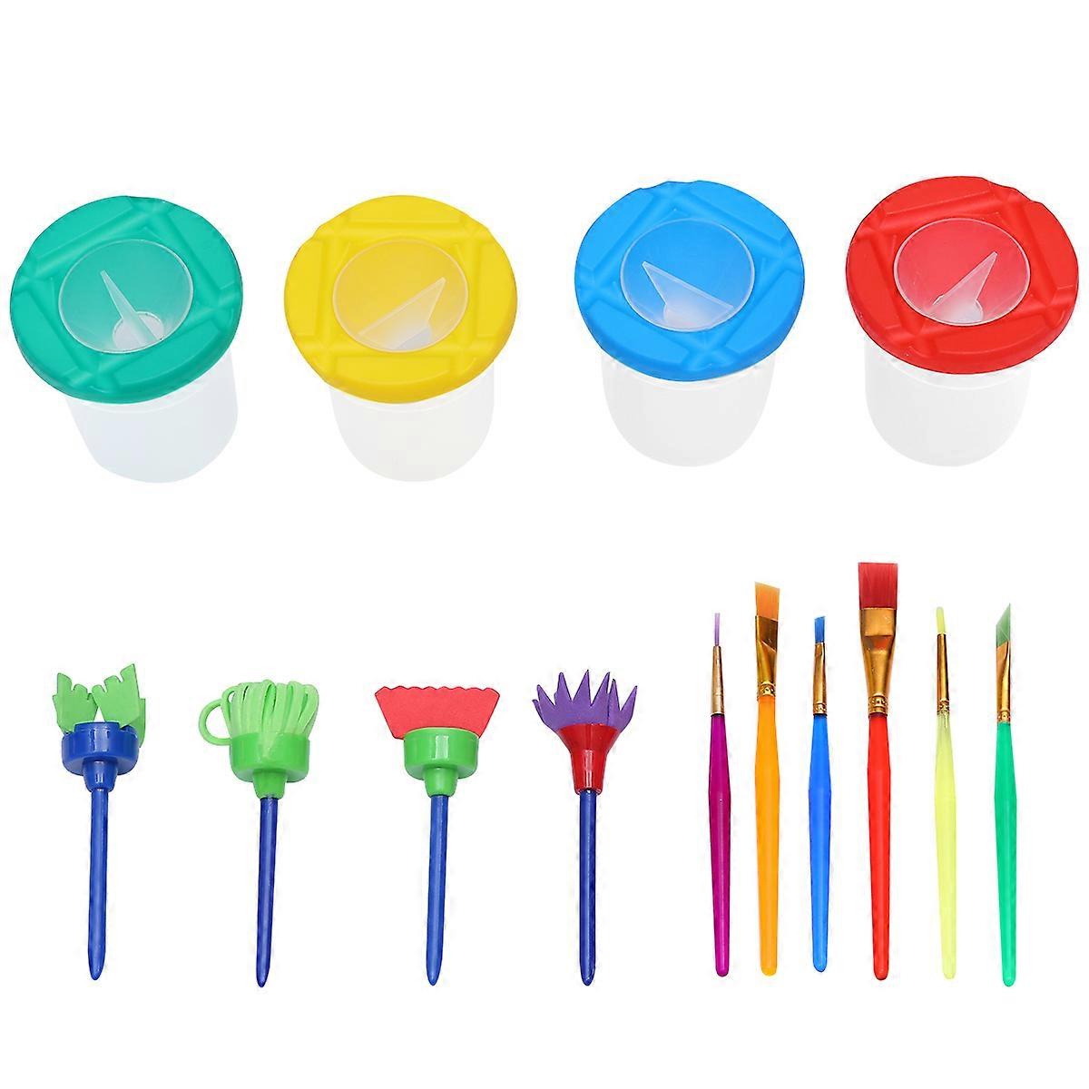 Painting Kit For Children Assorted Color 13.40X1.00X0.50CM Drawing Cleaning Tools Portable Bucket Design 1 Set