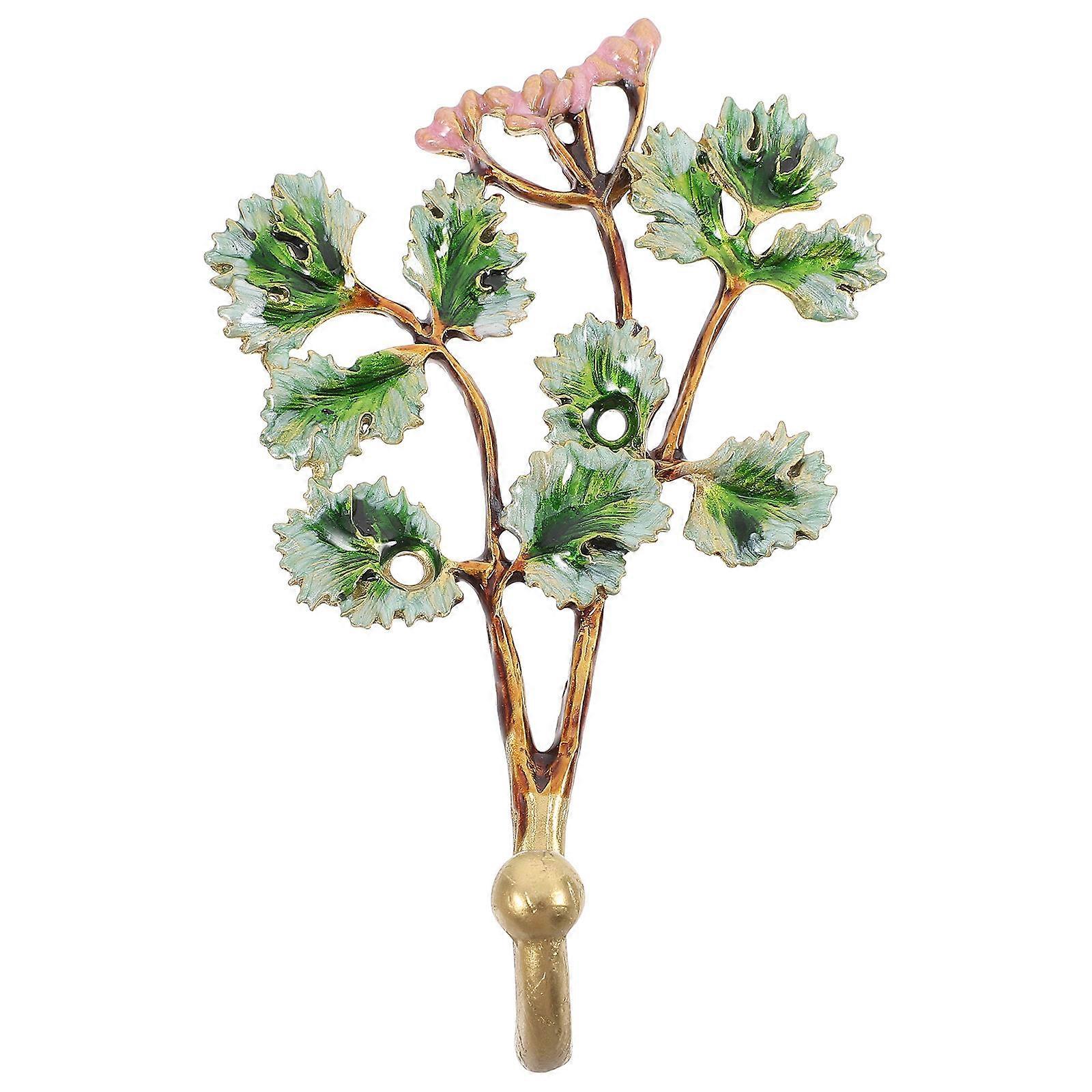 Tropical Style Decorative Metal Wall Hooks, Heavy Duty Enamel Zinc Alloy Hooks for Hanging Coats, Hats, Clothes in Bedroom or Bathroom, Vintage Design