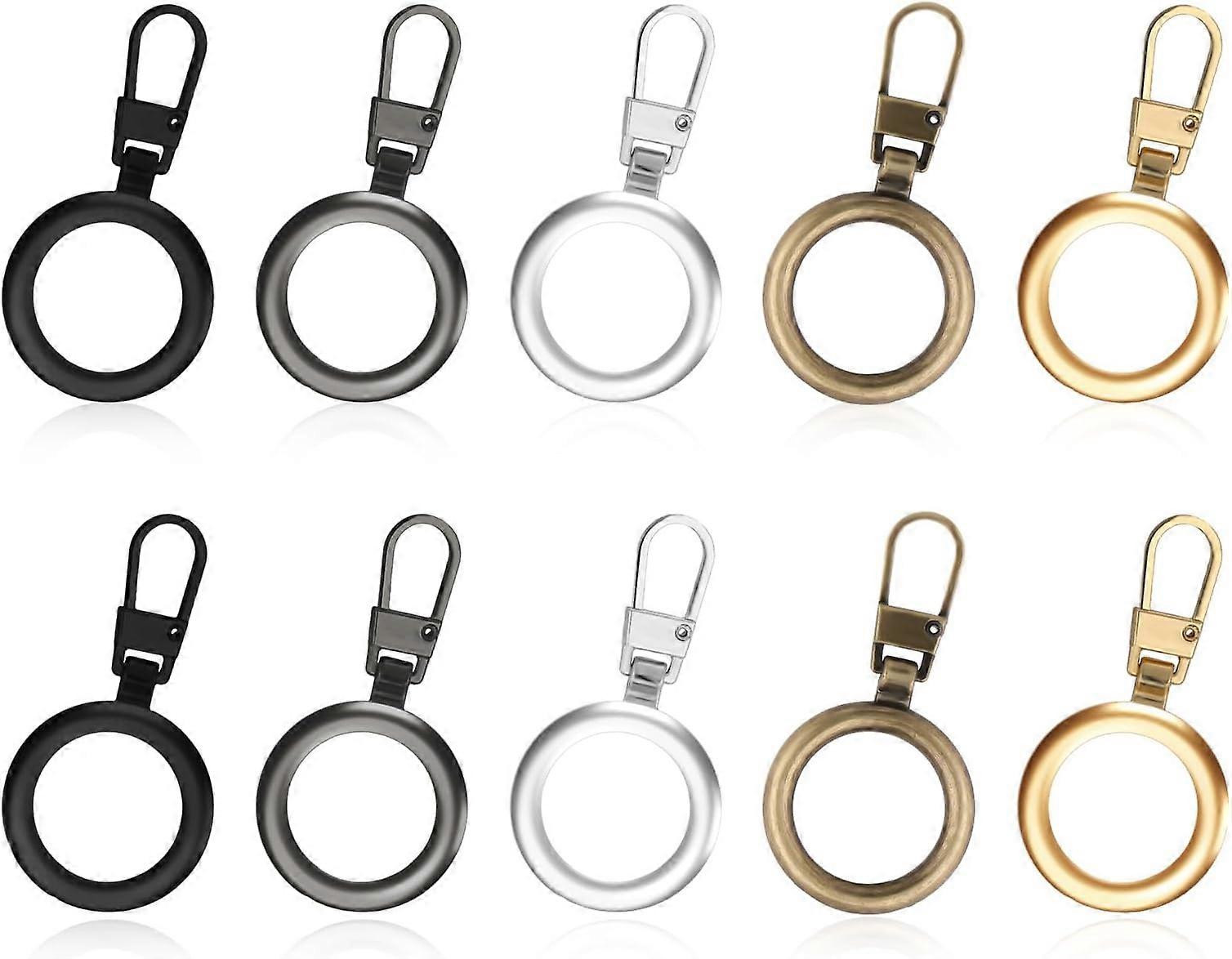 10PCS Zipper Pulls, Round Zipper Pull Replacement, Repair Detachable