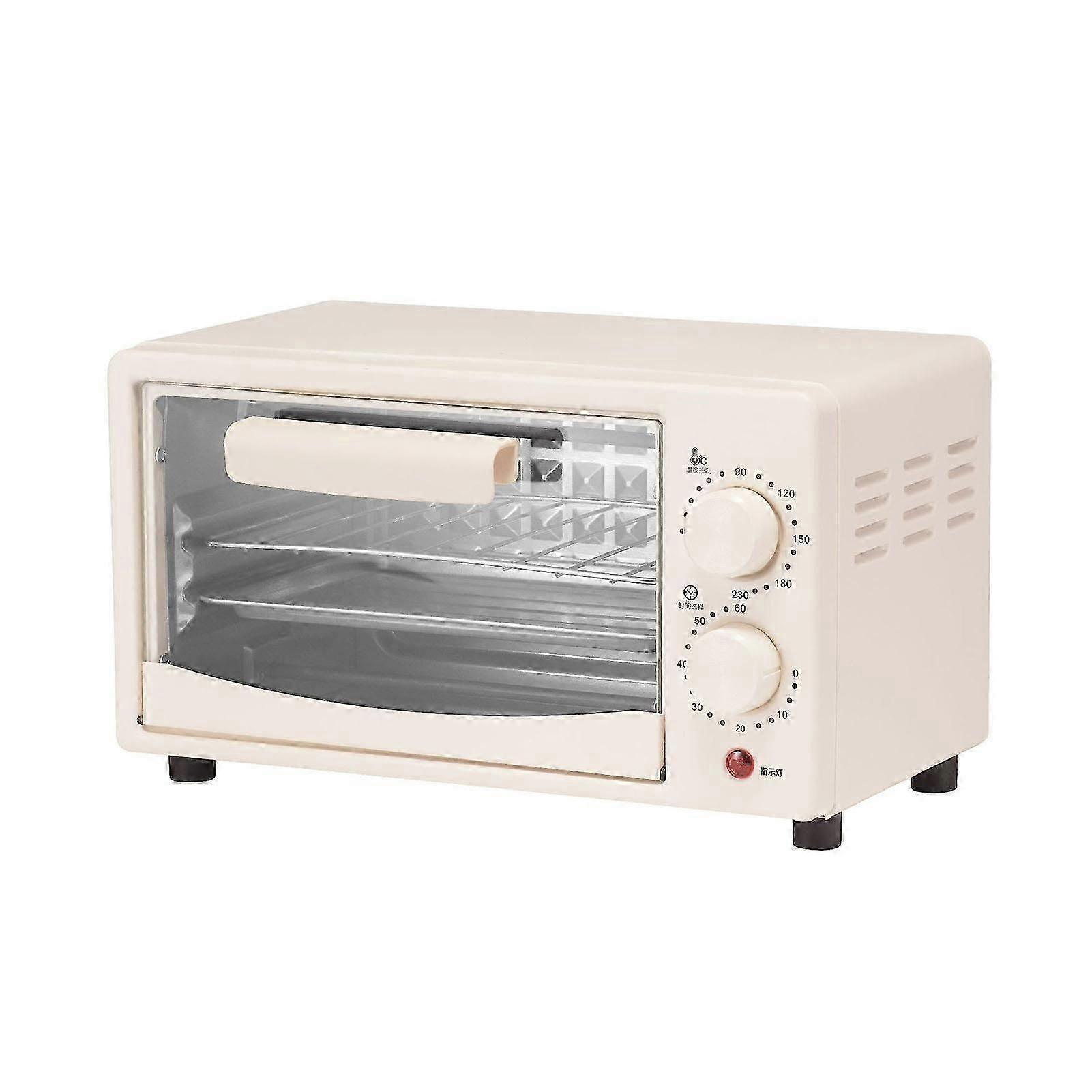 Baking Oven 2 Rack Capacity Multifunctional 12L Beige Intelligent Control Highly Efficient Heating Small Toaster Oven for Home Kitchen