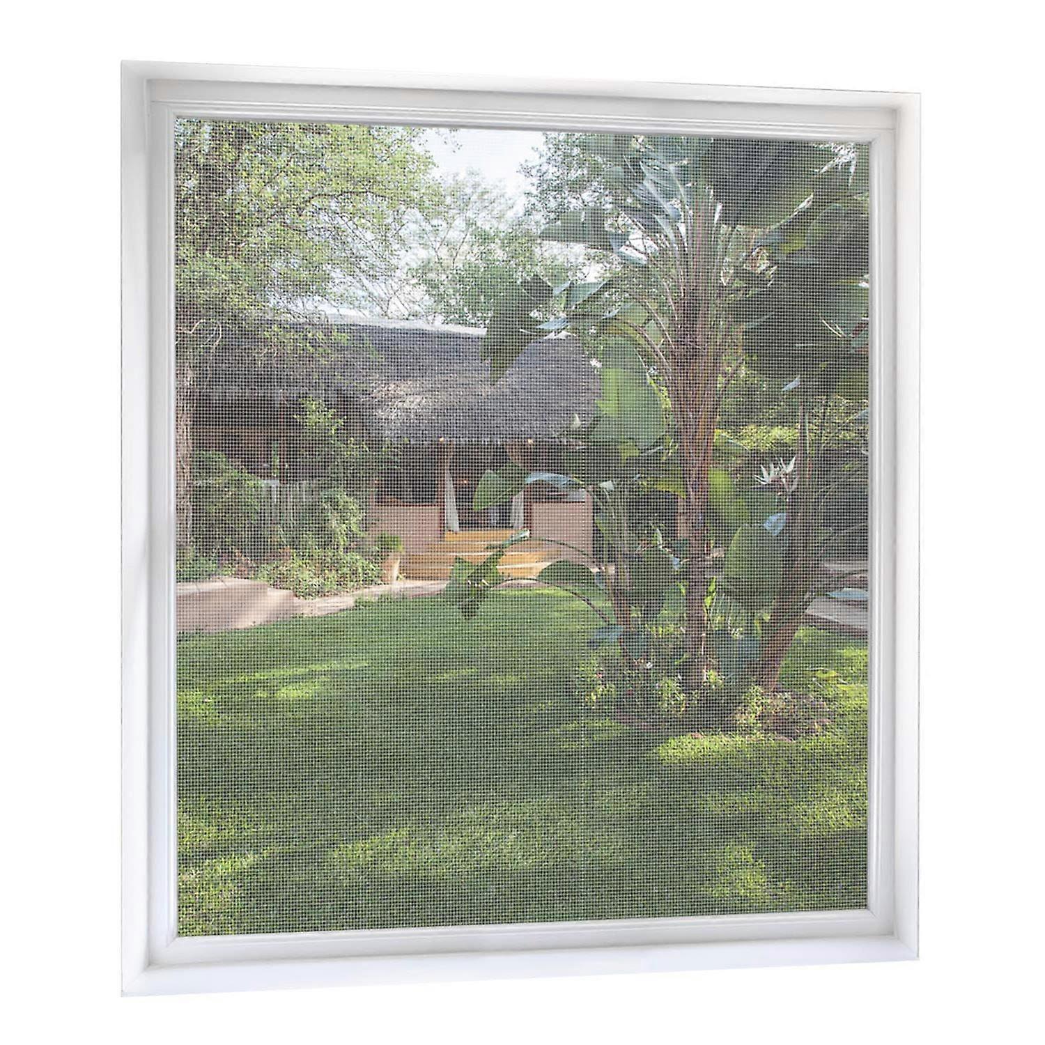 Set of 2 Mosquito Nets for Windows Without Drilling 130x150cm, White