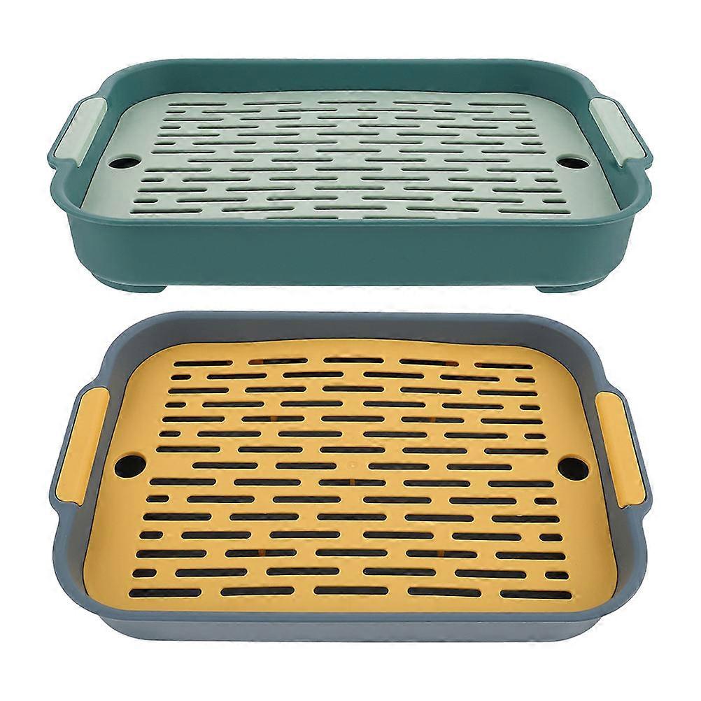 Pet Plastic Toilet Indoor Use Rectangular Fixed-Point Toilet 2Pcs