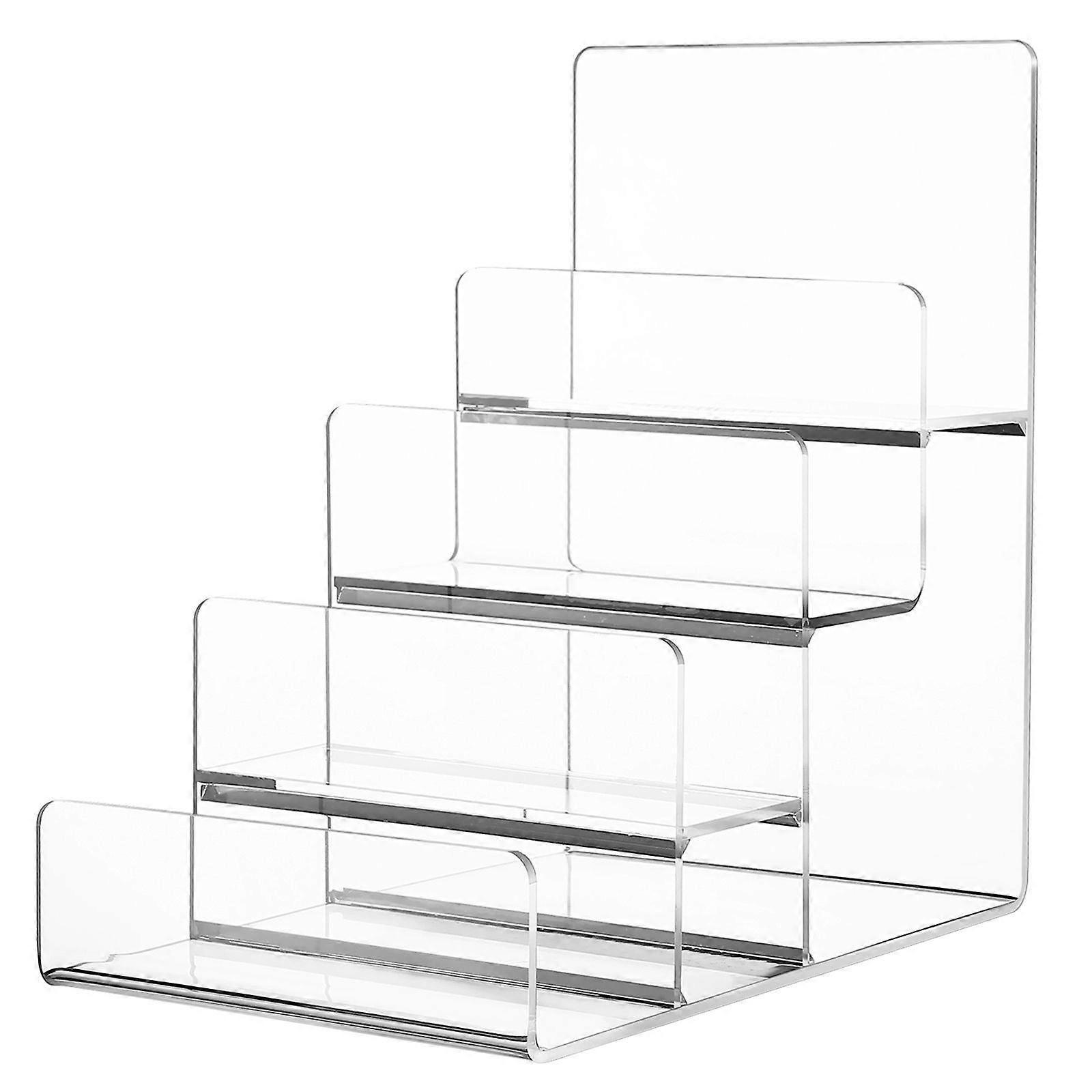 Clear Acrylic Display Stand Multipurpose Four Layers Storage Shelf Display Riser Fixture For Retail Store Home
