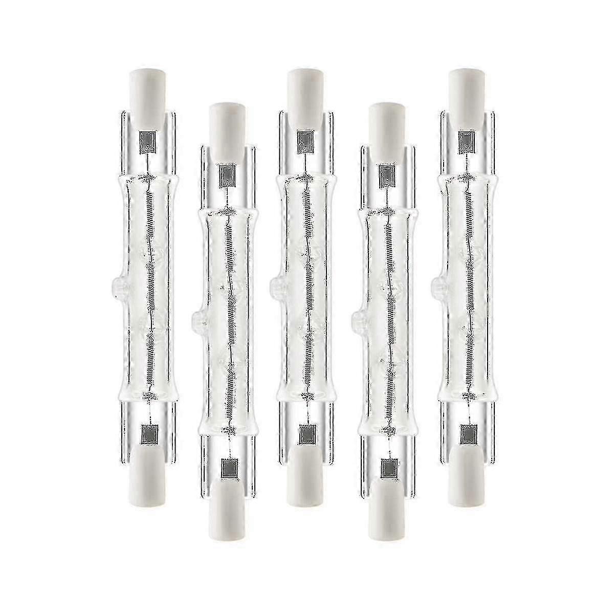 5 Pack R7s 118mm 300w 230v Dimmable Halogen Linear Light Bulb for Construction