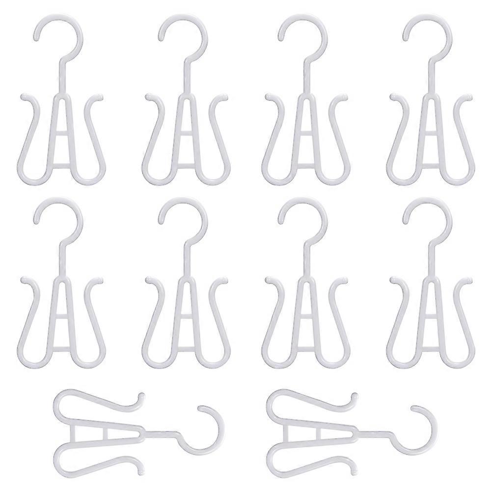 Shoe Drying Rack With Hooks 10Pcs Double Hook Hanger For General Users Easy To Use In Home Laundry White