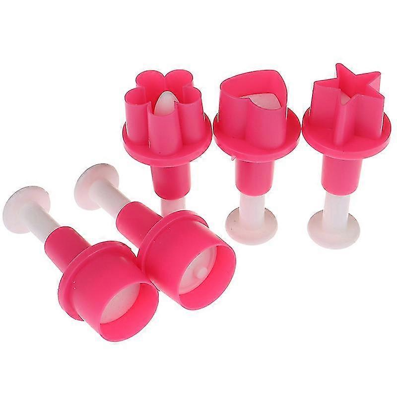 5pcs Cookie Cutter Cake Mold Set for Decorating Cookies with Star, Button, Plum, and Heart Shapes