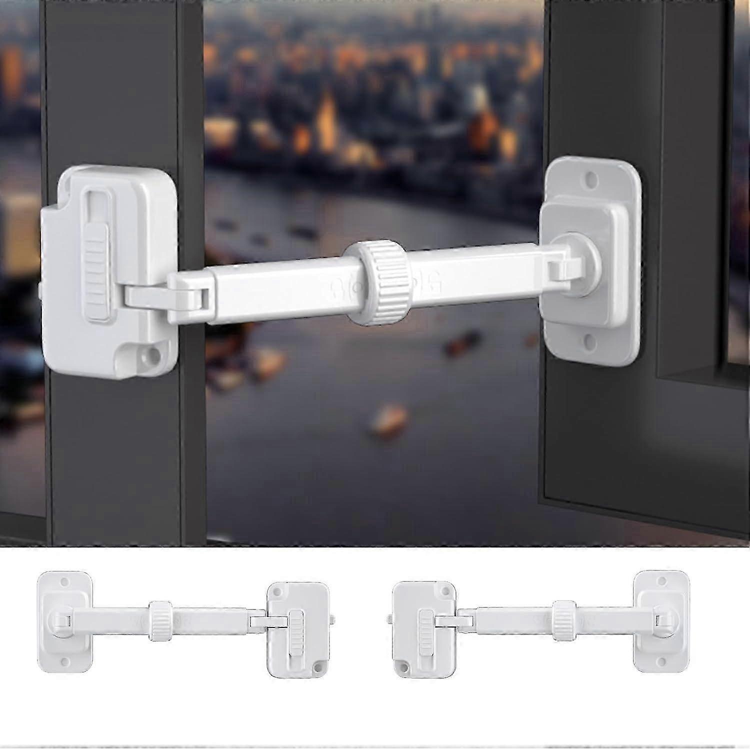 Child Proof Window Restrictor, Adjustable Baby Safety Window Lock, Window Safety Locks for Toddlers & Pets, Easy to Install suitable for door, washing