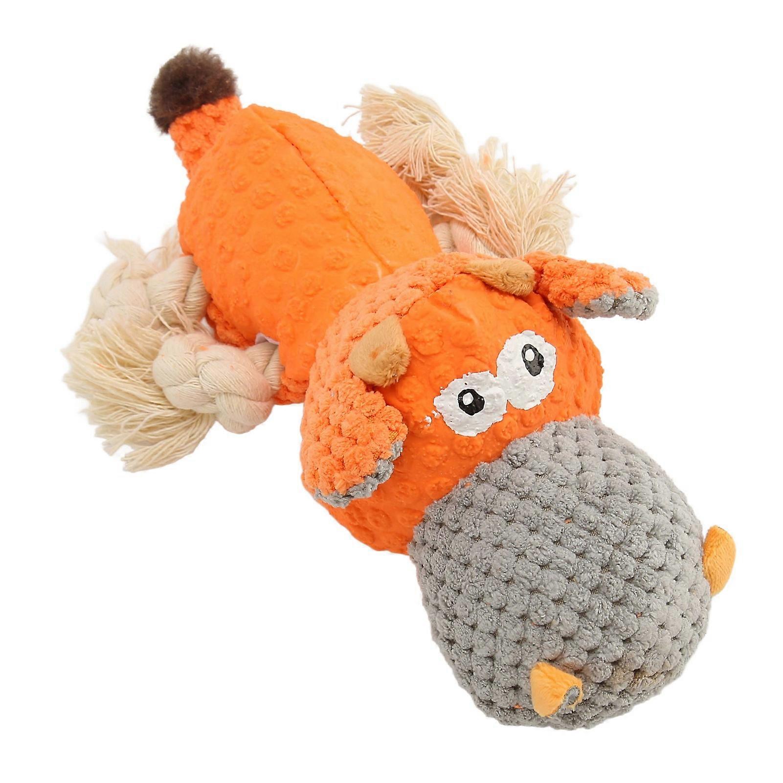 Squeaky Dog Chew Toy Interactive Relieve Boredom Washable Stuffed Pet Plush Toys for Indoor Outdoor Hippo Shape