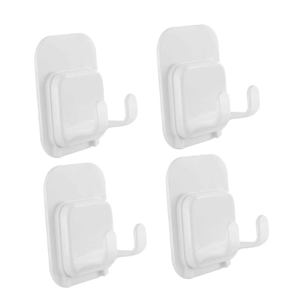 Self-Adhesive Shower Razor Holder Set of 4, Durable Wall Mount for Razors and Brushes, No Drill Bathroom Organizer