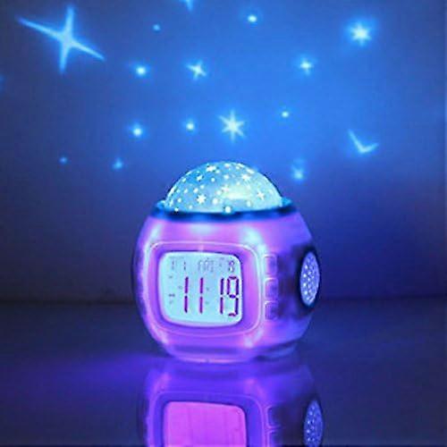 Projection Alarm Clock for Kids with Night Light and Starry Sky Light