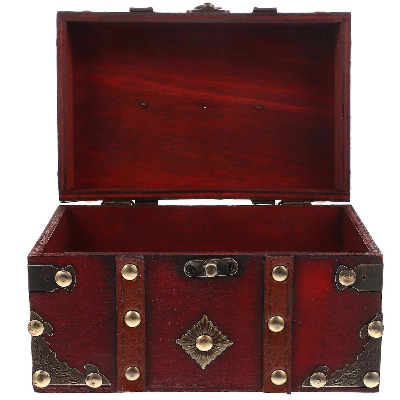 Storage Box Density Board Antique Jewelry Case Rectangular Shape 8.65x5.89x5.50in Protection 1Pack