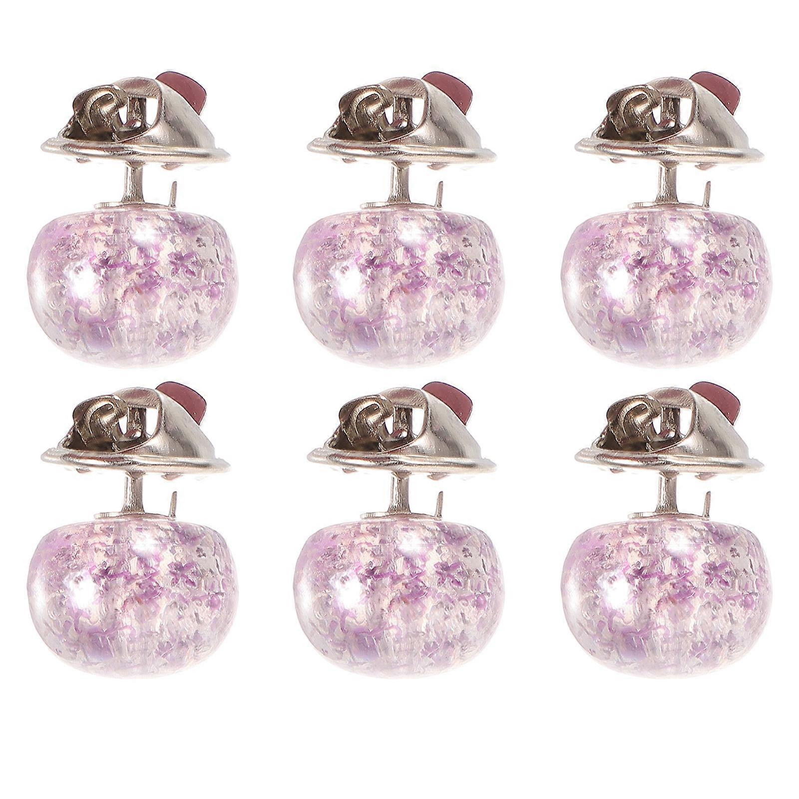 6pcs Collar Corsages Button Collar Safety Buckles Anti Peering Brooches Clothes Buttons