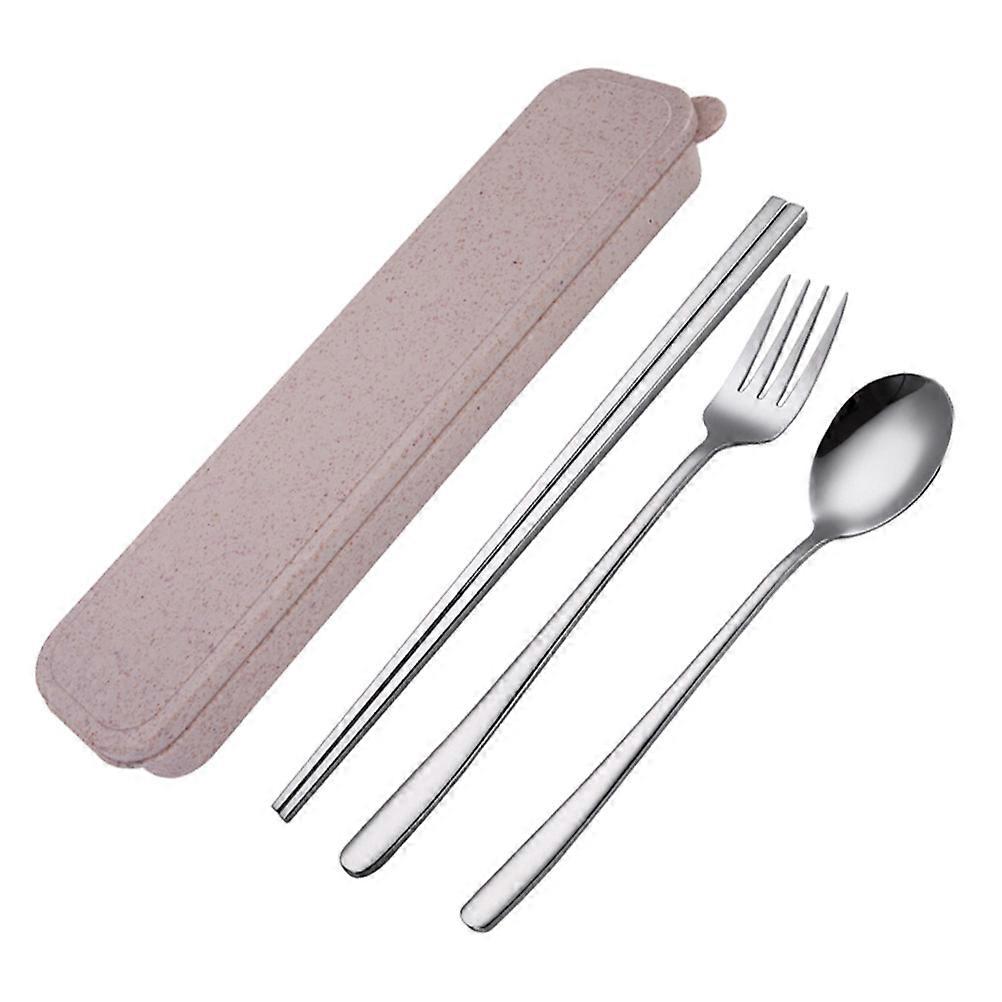 Stainless Chopsticks Metal Portable Cutlery Sets Anti-Corrosion Safe For School 4Pcs/Set