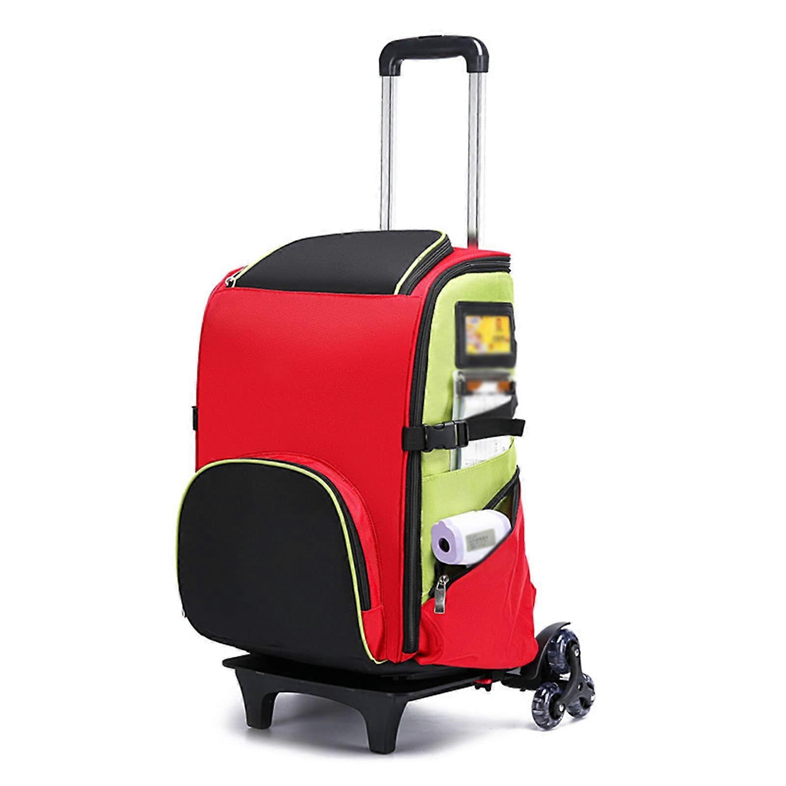 First Aid Kit Trolley Empty Red For EMT EMS Police Firefighters First Responder Bag Backpack