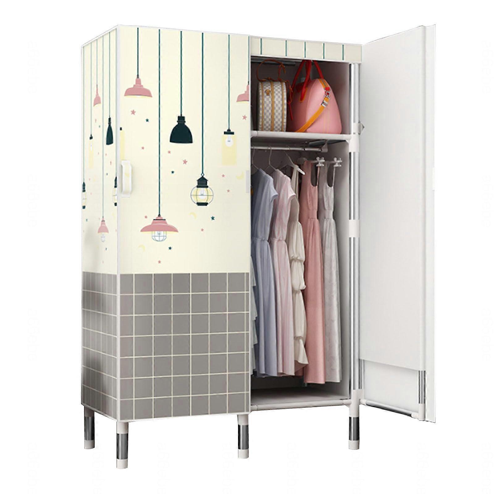 Sailcloth wardrobe for bedroom, fabric clothes storage with clothes rail, portable wardrobe, B85 x 50 x 172 cm, spacesaving solution