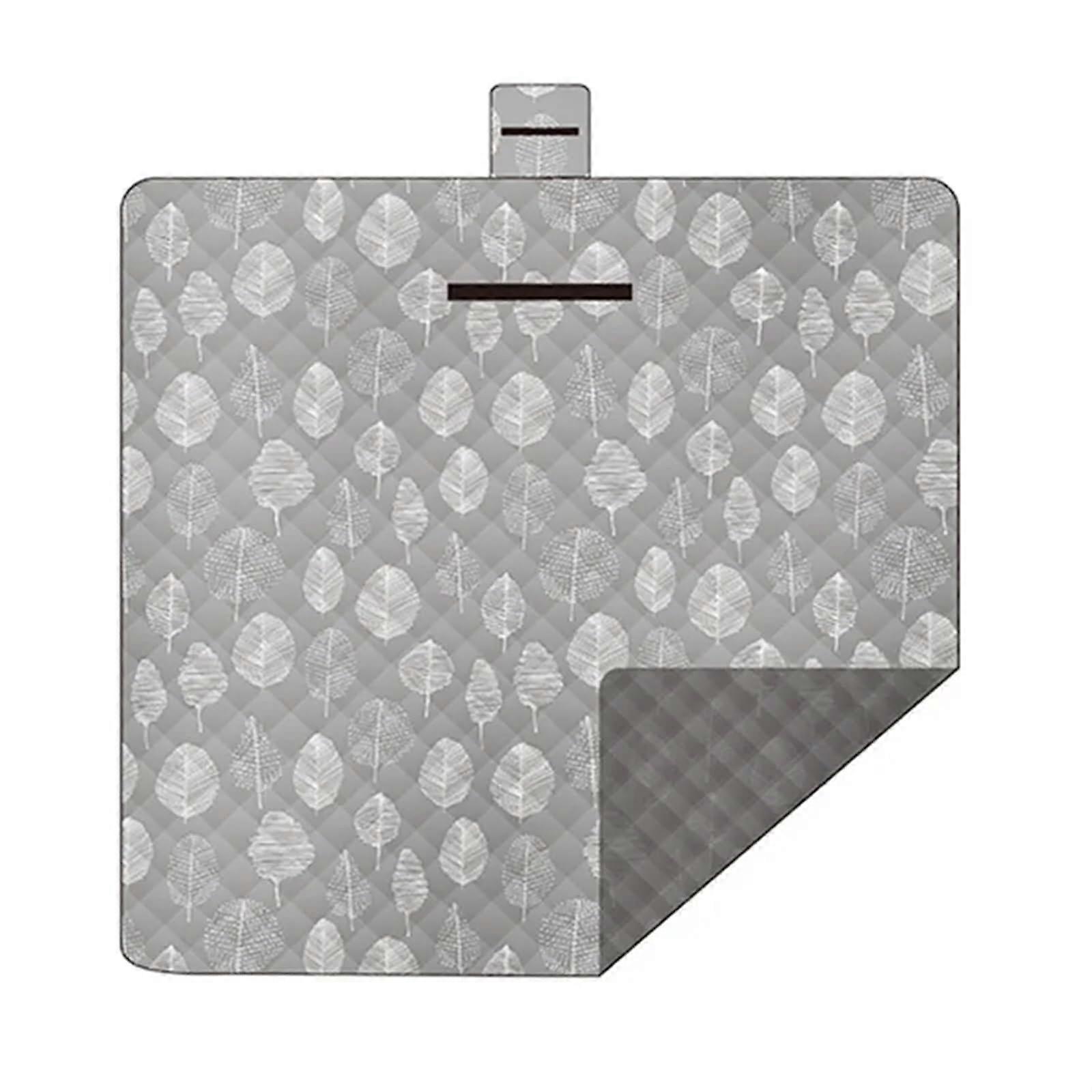 Picnic Blanket Foldable, Waterproof, Portable for Beach Camping 200X200cm Grey Vine Leaf