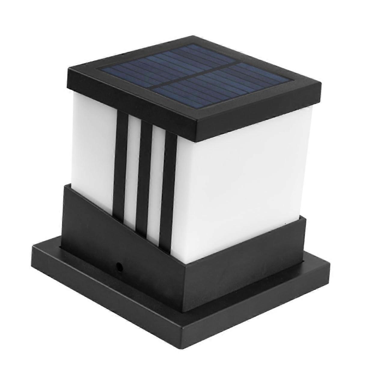 Solar Column Lamp Waterproof Outdoor Light with LEDs, Decorative Garden Lighting, Adjustable Color Temperatures for Patios and Entrances
