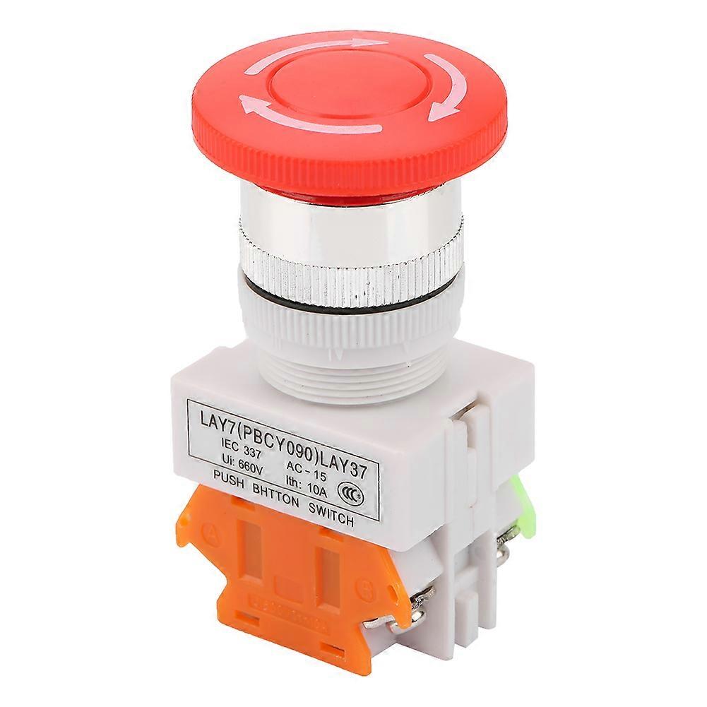 Self Locking Emergency Stop Mushroom Push Button Switch 22mm Mount LAY37-11ZS