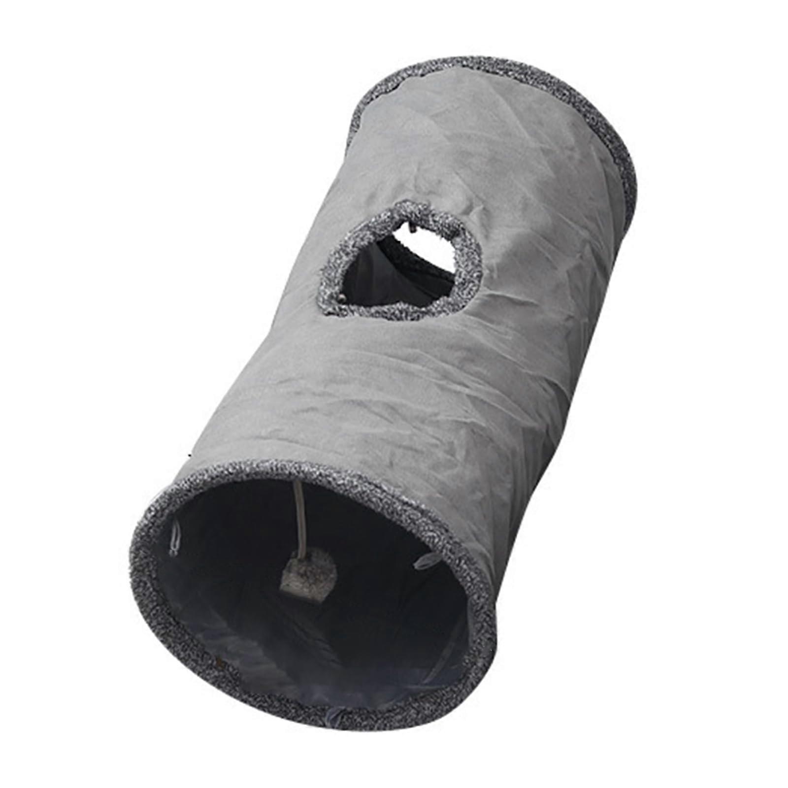 Cat Tunnel Toy With Hanging Toy Playtube Crinkle Plush Foldable Indoor Cat Tunnel Soft Plush Fabric