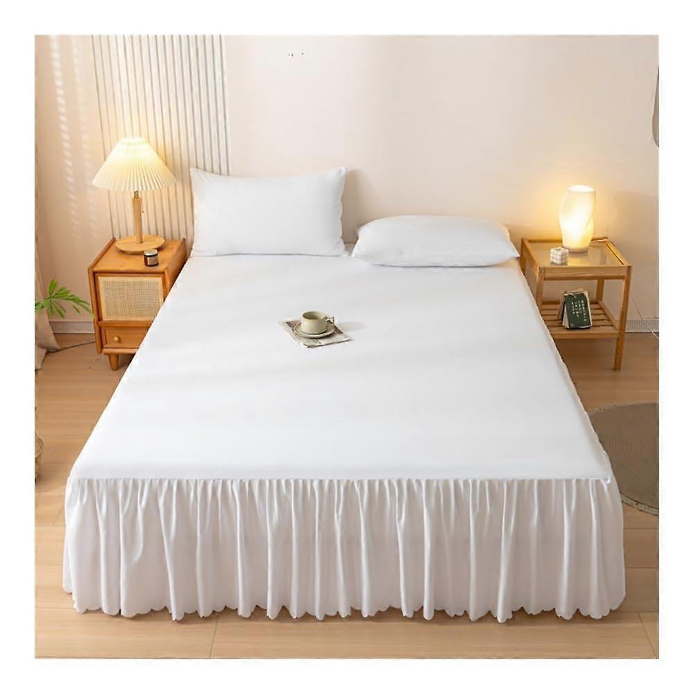 Singlecolor bed skirt with four corners and elastic band, brushed, Queensize skirts (without pillowcase) (Baise, 200 x 220 x 45 cm, 1 piece) Ref: 2982