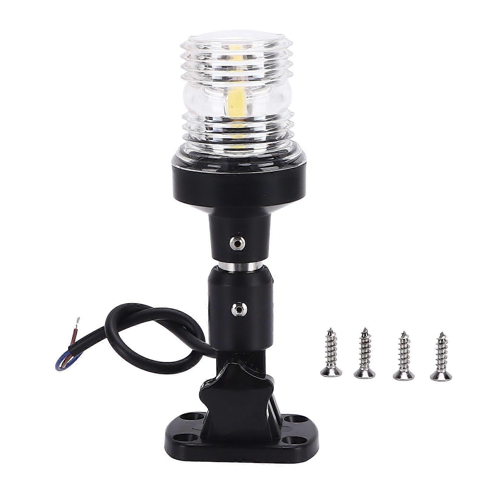 6in 3W Marineboot Heck Anker Signallicht Weiße Navigationslampe 3 Seemeilen IP66 Wasserdicht 180 drehbare Basis