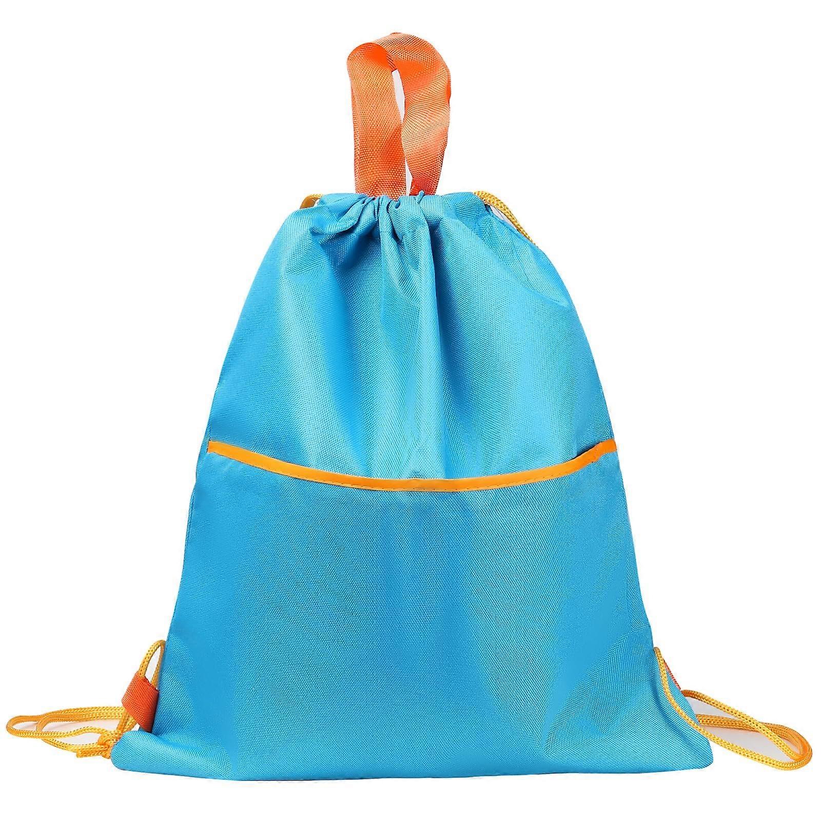 Gym Bag Waterproof Unisex Drawstring Backpack Swimming Bag For Travel And School Blue