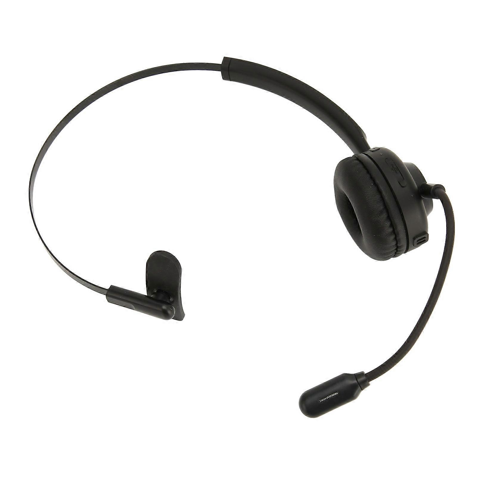 Bluetooth Telephone Headset Single Ear Rotatable Microphone Comfortable Wireless Business Headset with Charging Base 