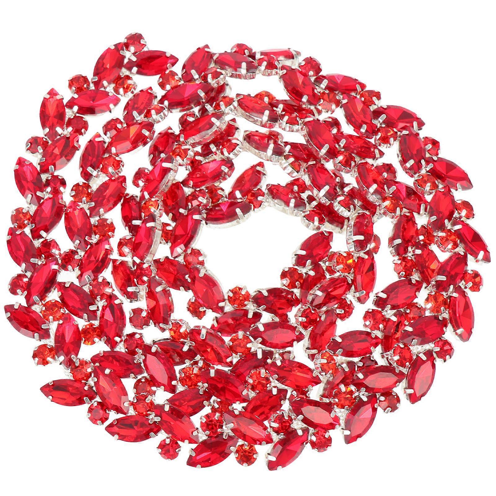 Crystal Rhinestone Chain Trim for DIY Crafts Colorful Applique Decoration for Clothing, Cross Stitching & Sewing Projects