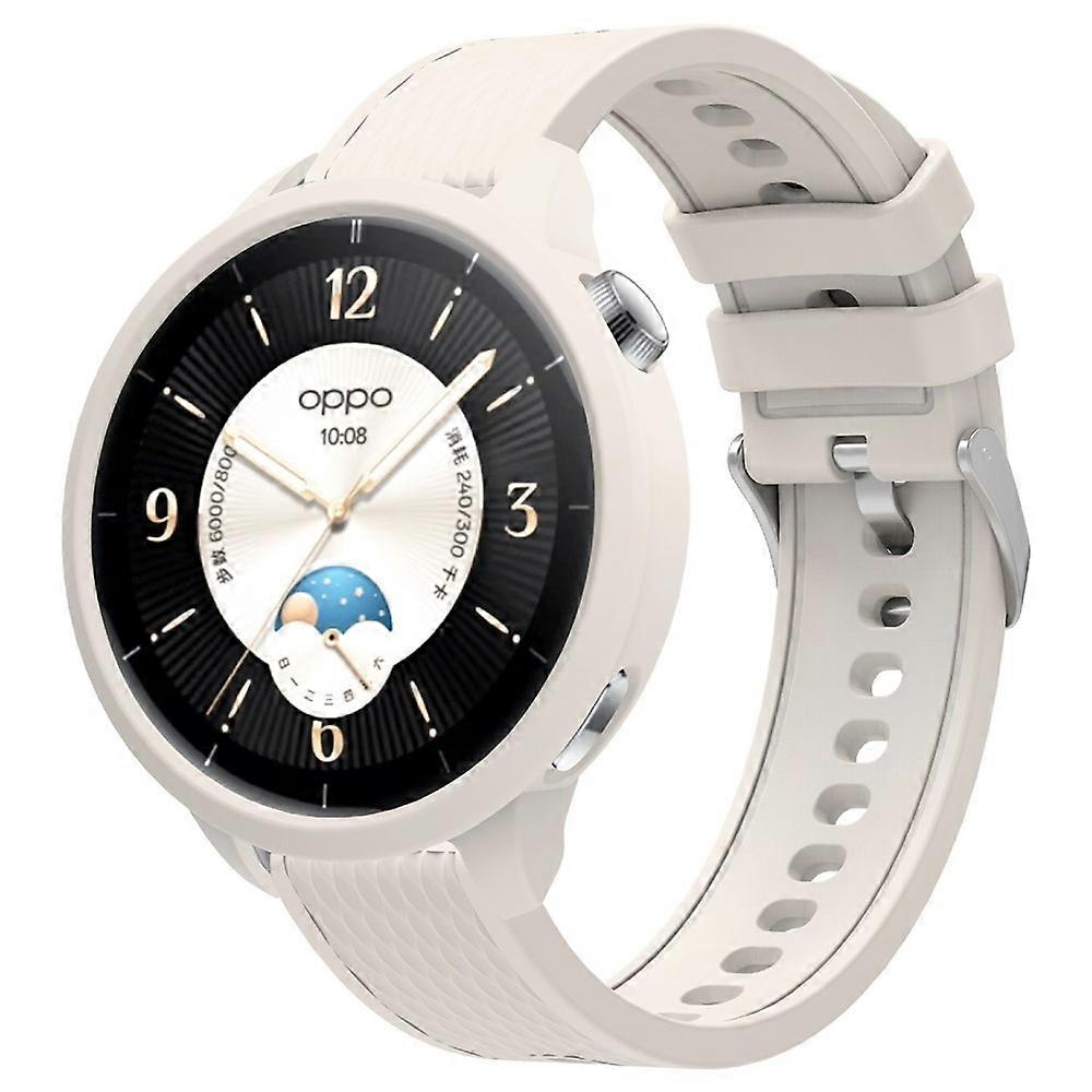 Para Oppo Watch X2 Mini Correa de Smartwatch de Silicona Texturizada + Caja de Reloj Starlight