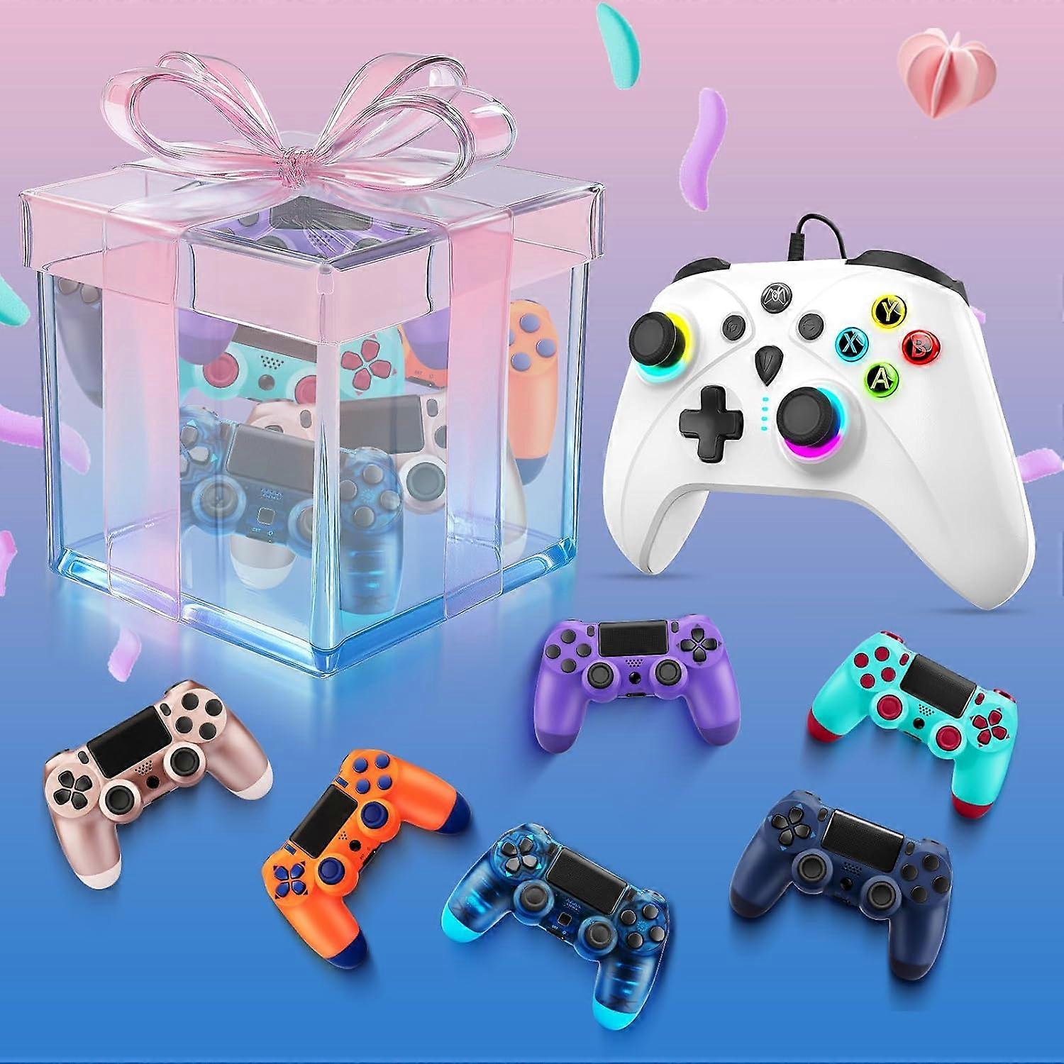 Mystery Blind Box for PS4 Controller,Wireless/Wired Remote Compatible with PS4,PC,TV,Dual Vibration,3.5mm Audio Jack,Wir