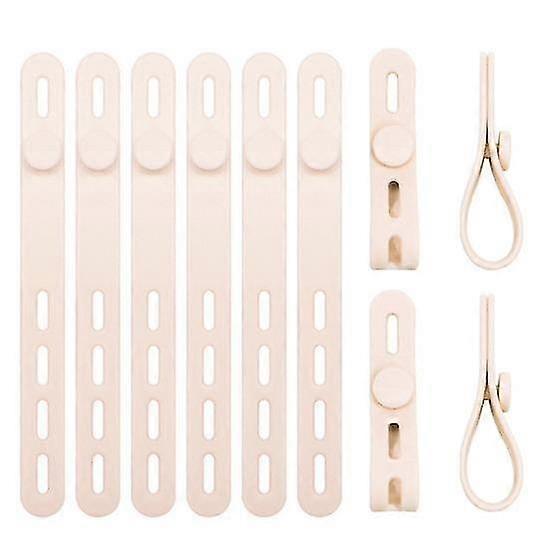 10Pcs Silicone Cable Organizer Management Ties Reusable Cord Organizer with High Elasticity Adjustable Anti-Lost Soft Rubber Strapkhaki SZRH A-C