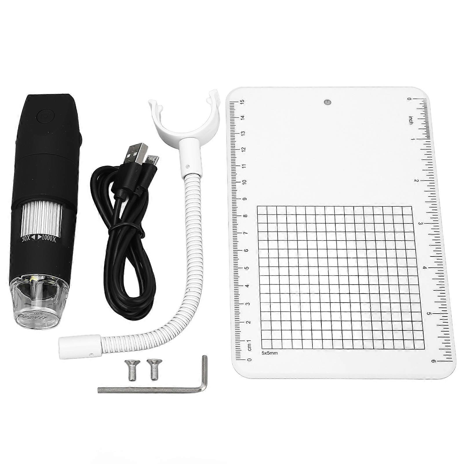 Frosted Black 1080P Microscope 8 LED Lights 1920x1080P 2MP HD WIFI Digital Microscope 50‑1000X