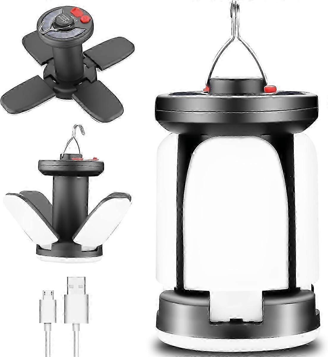 Camping Light, Solar Camping Light for Tent, Rechargeable Camping Light, 6000 Lumens Super Bright Tent Light, Foldable IP67 Waterproof 6 Modes Power B