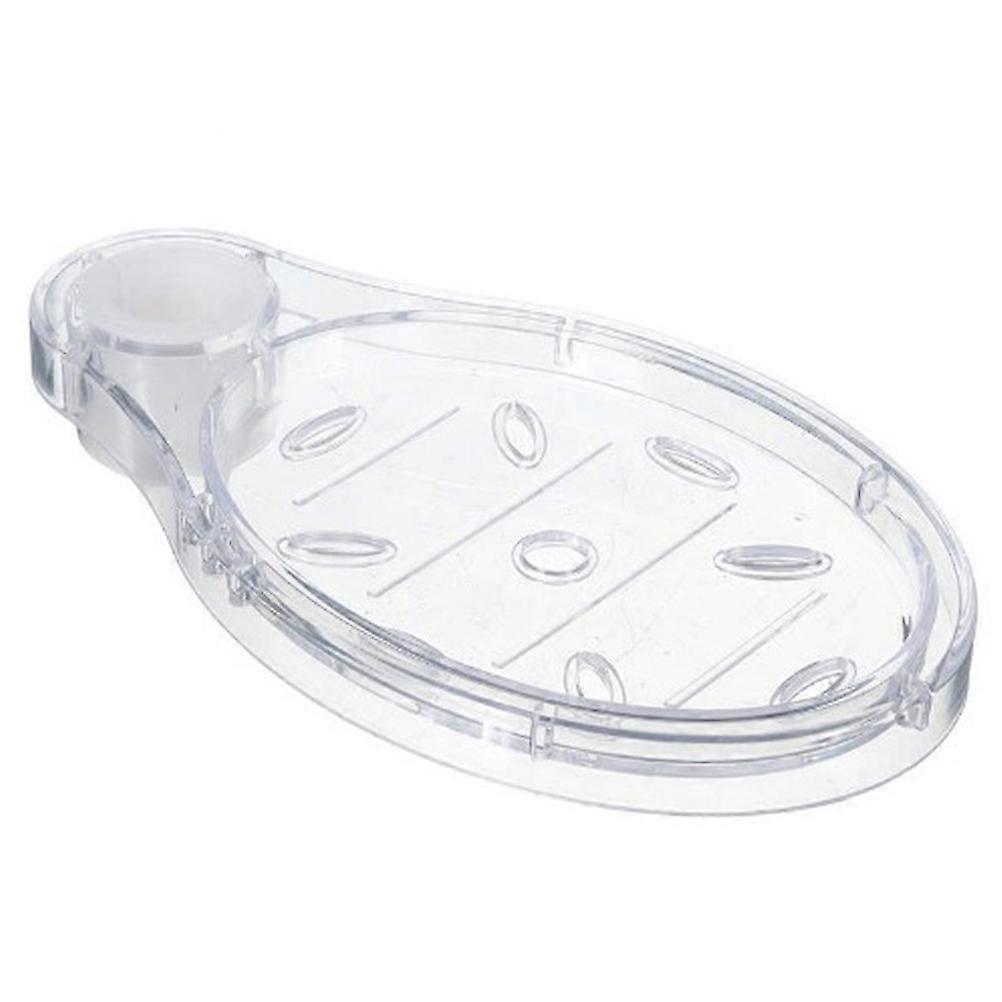Clear Plastic Soap Dish for Holding Soap with Slotted Design to Dry Quickly Adjustable Position for Bathroom and Kitchen 7.5 x 4.5 inches