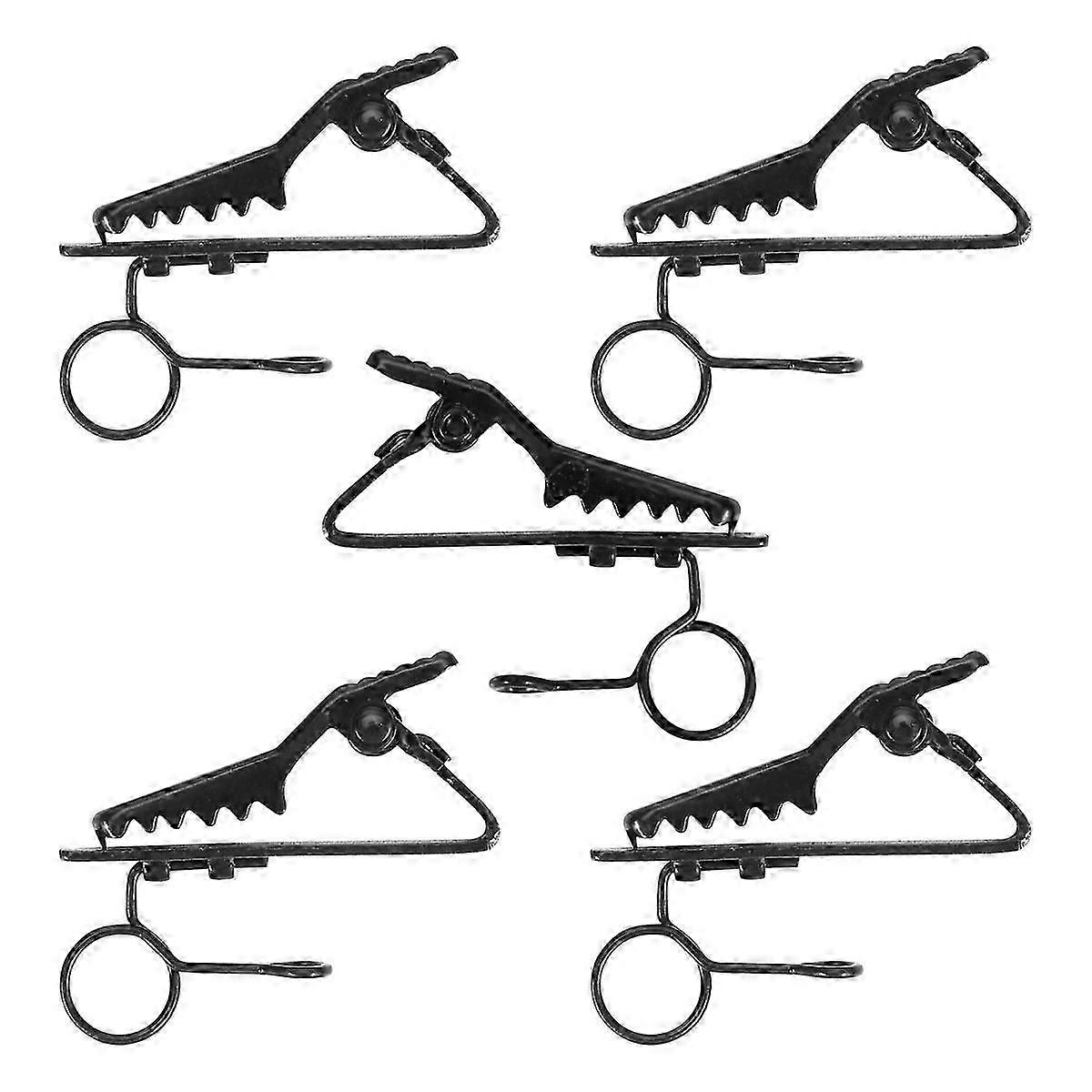 5 mini clips de micrófono de 7,5 mm para corbata, color negro