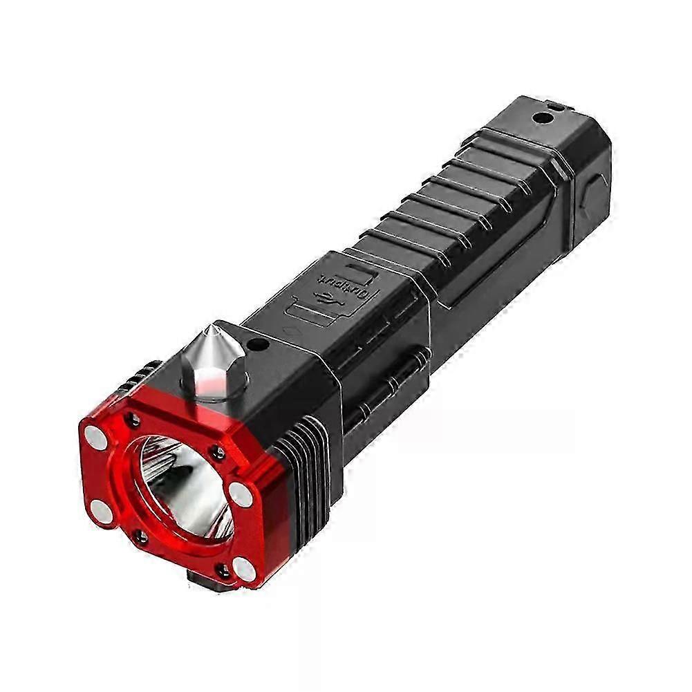 Multi-functional Flashlight Car Safety Hammer With Strong Magnetic Rechargeble Emergency Life-saving Lamp Window Breaker