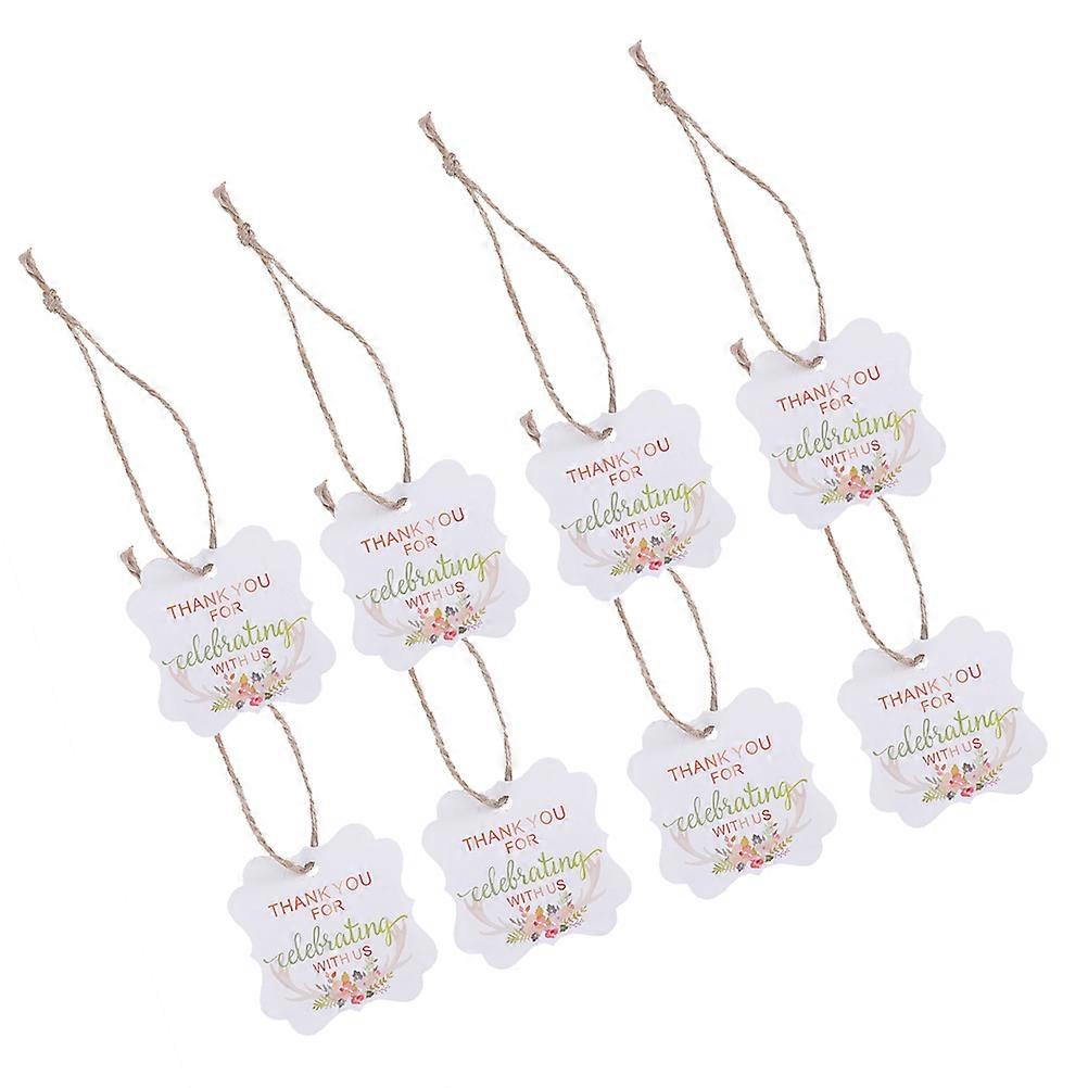 Paper Luggage Tags Antler Print For Wedding Guests Customers Small Thank You Tags 100Pcs