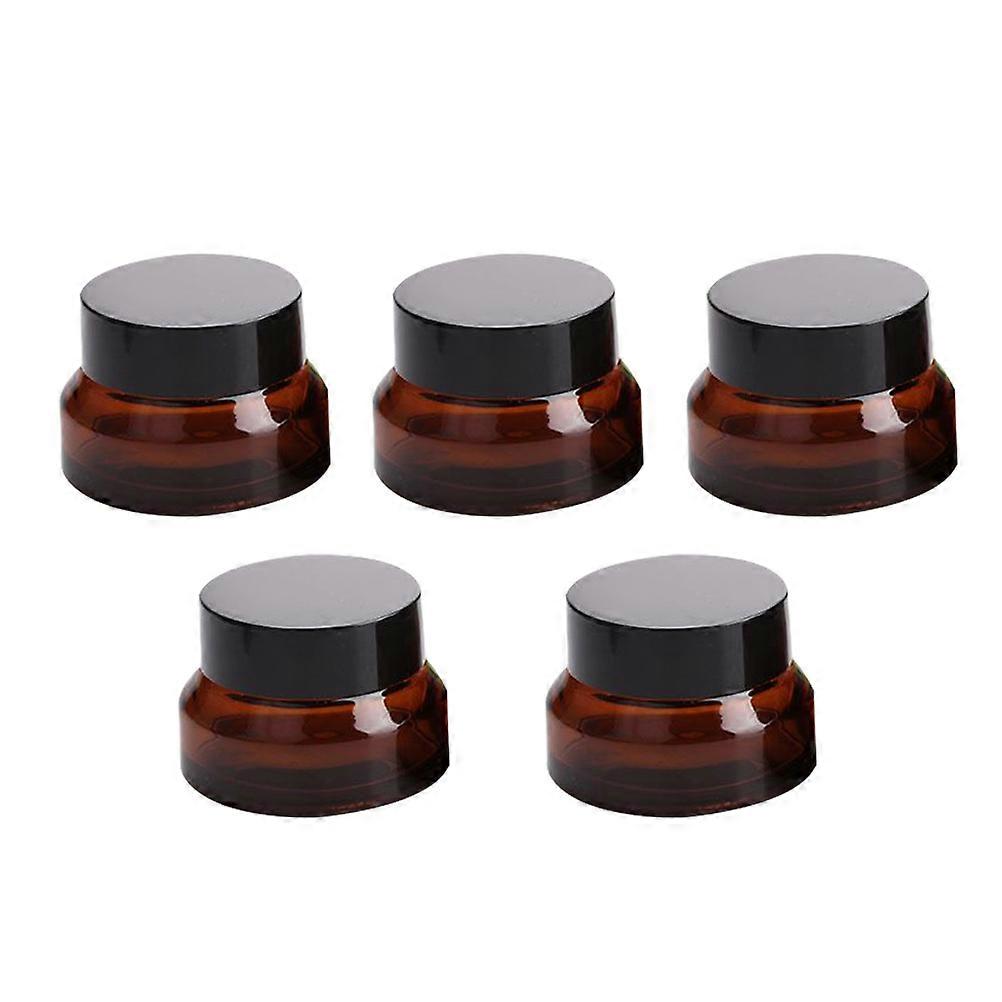 5 Pcs Dark Brown Light proof Glass Travel Bottles Face Eye Cream Empty Bottles