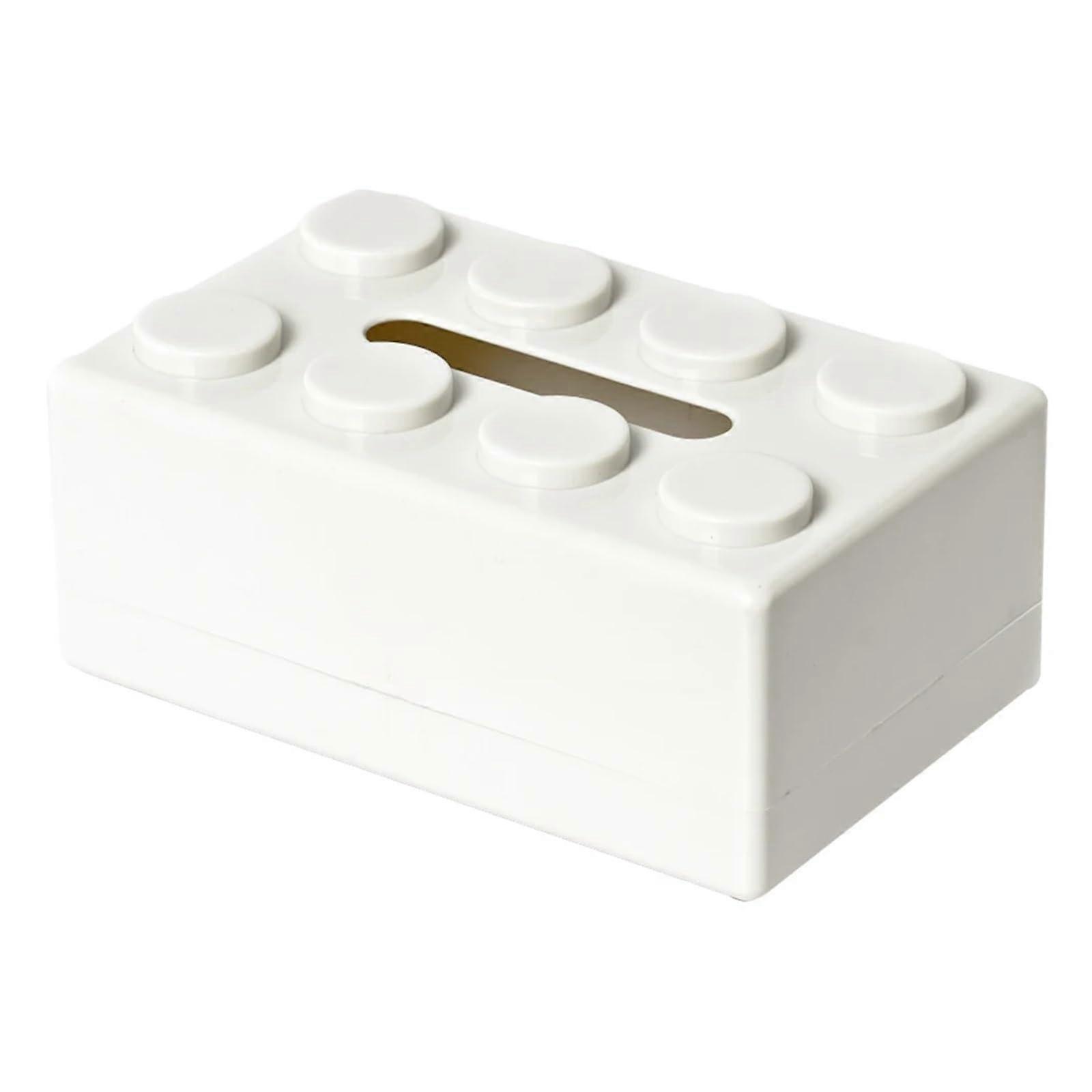 Creative Building BlockThemed Tissue Box Holder for Folded White Tissues