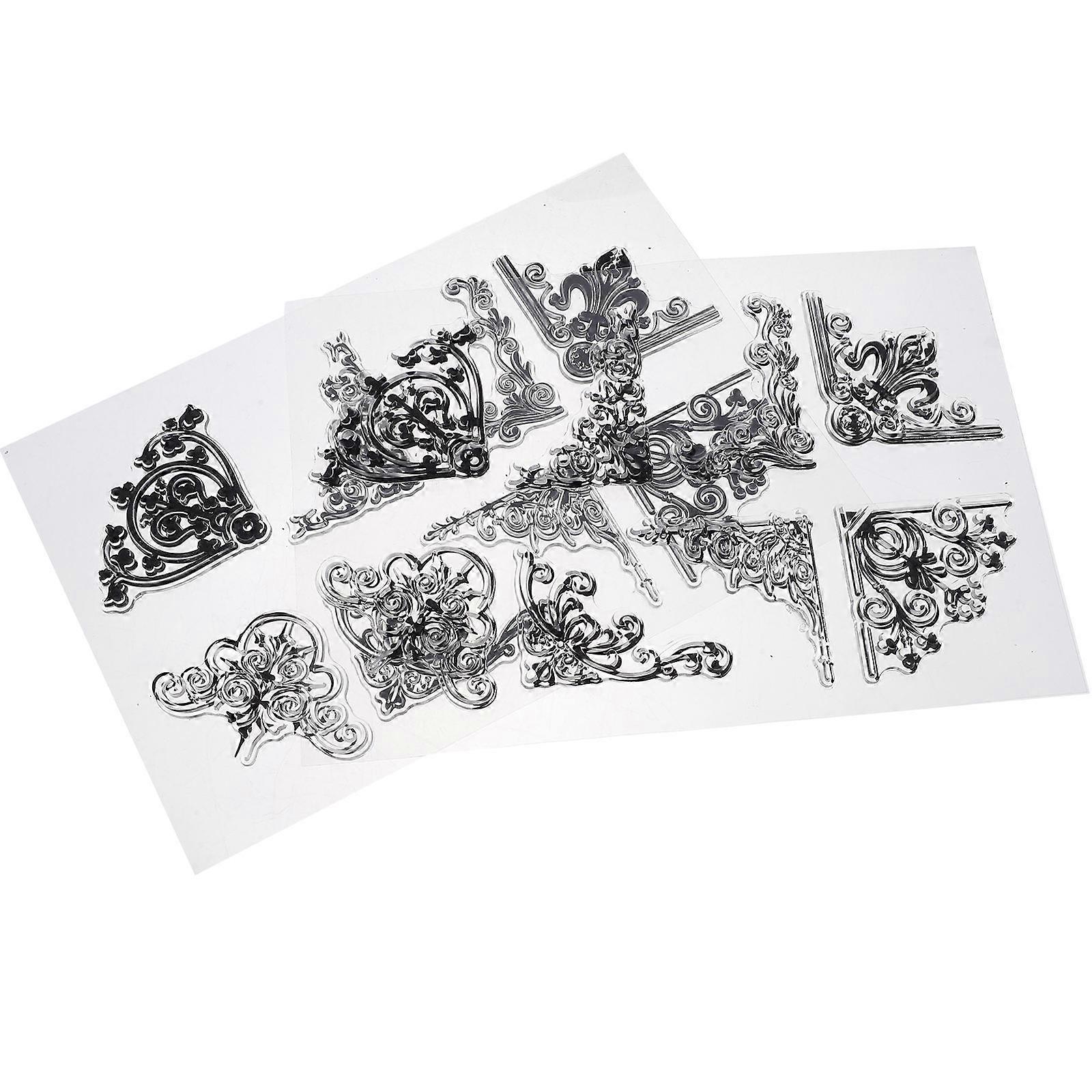 DIY Stamp Crafts Clear Stamps for Card Making Vintage Frame Stamps for Scrapbooking Transparent Design Square PVC 2 Sheets