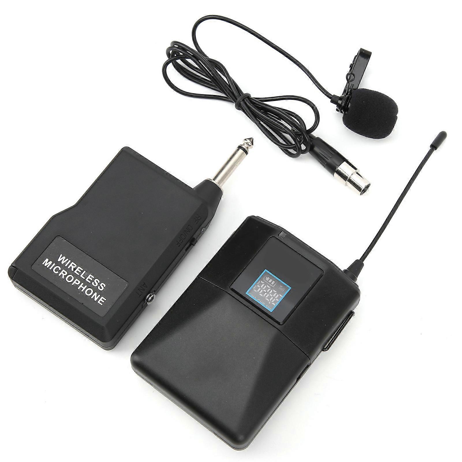 Lavalier Microphone UHF Wireless Clip On Lapel Lav Mic for Interview Video Recording