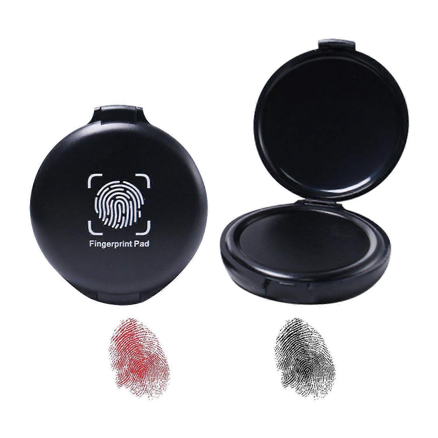 Fingerprint Stamp Pads Set of 2, Black Ink Pads for Hot Stamping, Non-Toxic Ink for Kids, Durable and Easy to Use