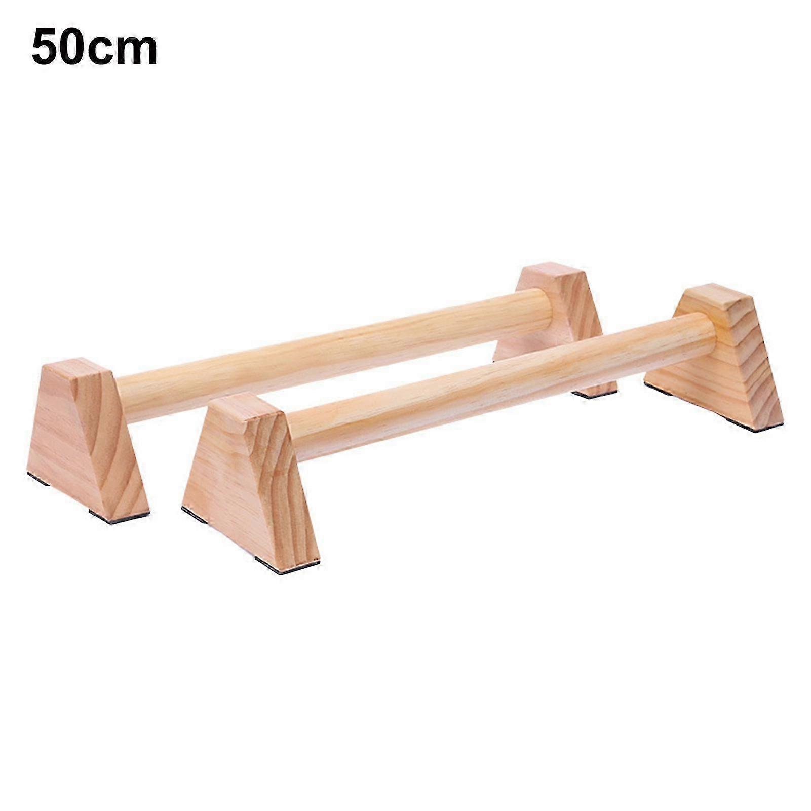 2025 Kaesi 1 Pair Wood Push-up Bar Bold Handle Portable Quadrangle Design Parallettes Bar for Body Building