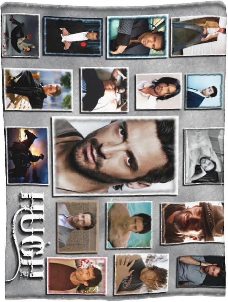 Kerota Throw Blanket Cozy Lightweight Warm Ultra-Soft Micro Fleece Blanket Hugh Wolf Jackman Sofa Bl