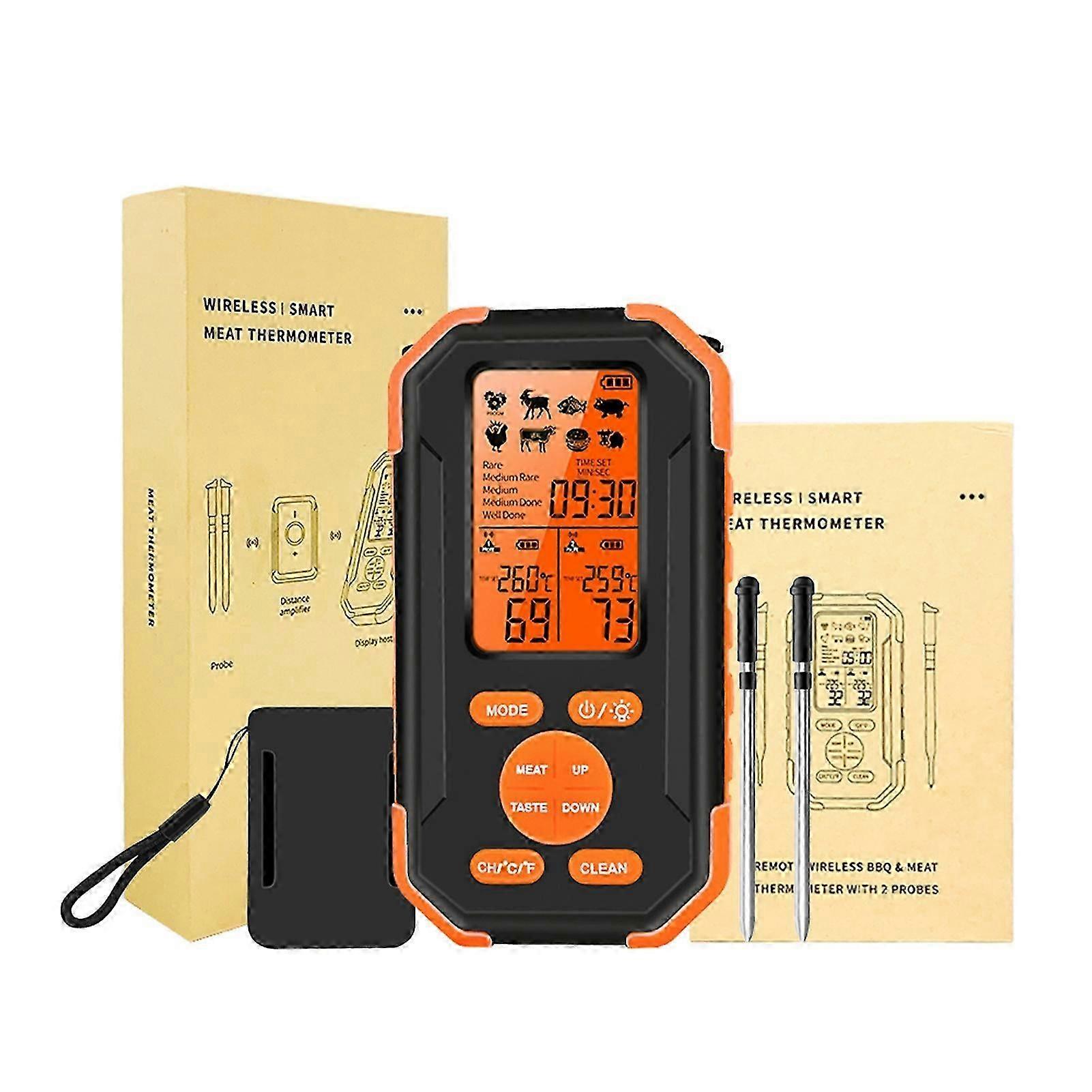 Digital Meat Thermometer -20 - 100°c 2.7in Lcd Display Countdown Alarm Wireless Meat Thermometer
